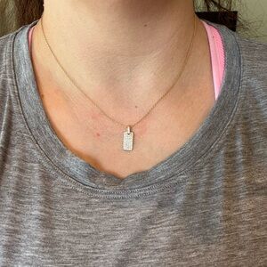 Sterling silver gold dog tag necklace